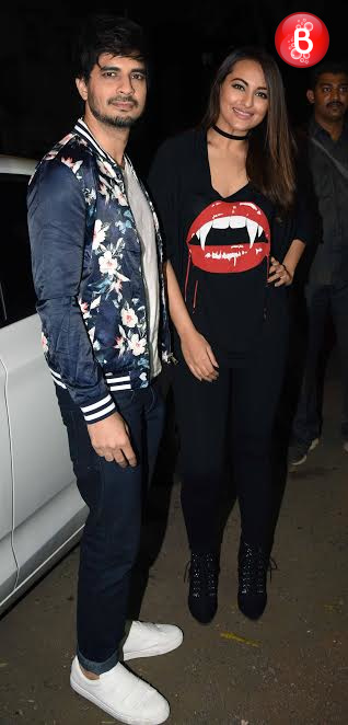 Tahir Raj Bhasin and Sonakshi Sinha at 'Force 2' success party